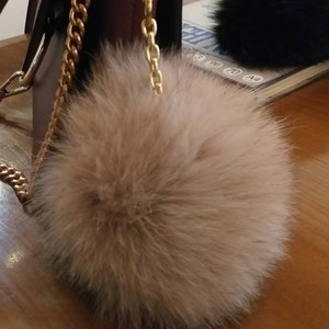 3 ITEMS of FOX POMS keychains!Brand New Real Natural Genuine Fur!