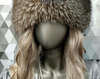 CRYSTAL Frost FOX Fullpelt HAT!Brand New Real Natural Genuine Fur!