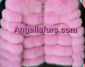 NEW Natural Real Fullpelts FOX  Fur jacket in Any color!
