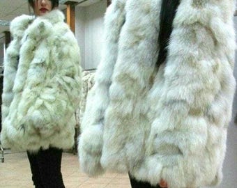 GOLDEN FOX Fur Jacket!Brand New Real Natural Genuine Fur!