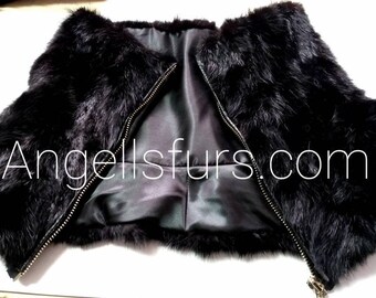 MINK Neck style Fur Collar!Unisex!Brand New Real Natural Genuine Fur