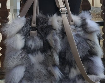 FOX FUR BAG!Brand New Real Natural Genuine Fur!