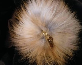 THREE RED FOX Pom Keychains!Brand New Real Natural Genuine Fur!