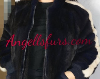 MINK FULLPELTS BOMBER Fur!Brand New Real Natural Genuine Fur!