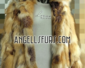 MEN'S HOODED Red Fox short Jacket!Brand New Real Natural Genuine Fur!