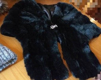 REX FUR Shawl-Etol-Scarf!Order Any color!Brand New Real Natural Genuine Fur!