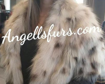 ONE SIZE FOX Fur Bolero!Brand New Real Natural Genuine Fur