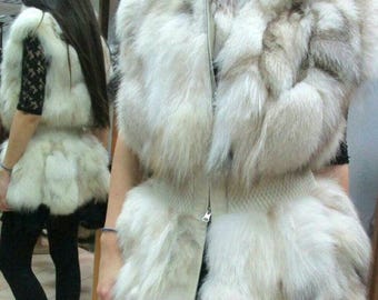FOX Fur Vest!Brand New Real Natural Genuine Fur