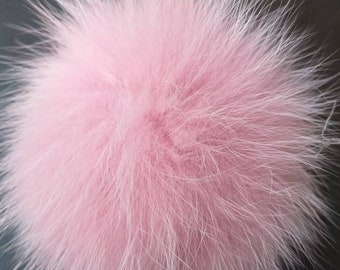 PINK FOX POM Keychains!Brand New Real Natural Genuine Fur!