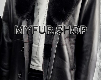 MEN'S SHEEPSKIN Coat!Brand New Real Natural Genuine Fur and Leather!