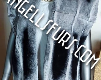 REX LONG FUR Vest!New Model!Brand New Real Natural Genuine Fur!