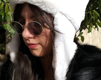 REX FUR TRAPPER Hat!Brand New Real Natural Genuine Fur!