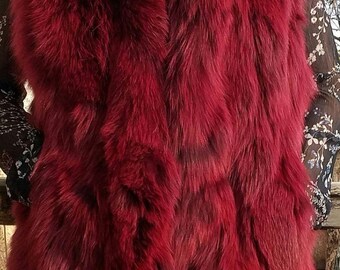 LONG FOX VEST!Order Any color!Brand New Real Natural Genuine Fur!
