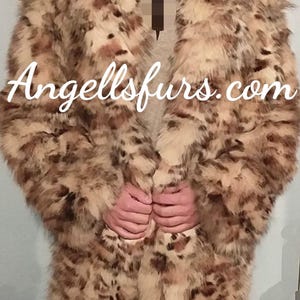 MEN&#39;S ANIMAL PRINT Fox Fur Coat!Brand New Real Natural Genuine Fur!