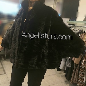 MINK FUR CAPE One Size!Brand New Real Natural Genuine Fur!