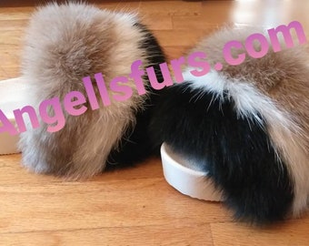 New Real Beautiful FOX Fur FLATFORMS! ORDER Any color!