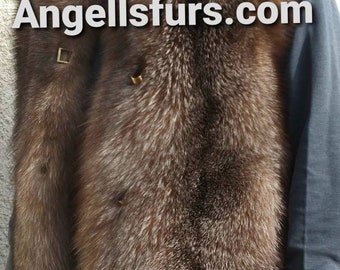 MEN'S CRYSTAL FOX Vest!Fullpelts Brand New Real Natural Genuine Fur!