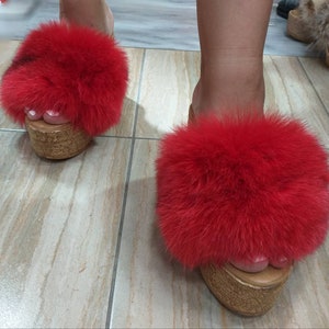 Buy Fur Platform Sandals Online In India Etsy India