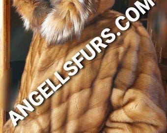 MEN'S MINK CHEVROLET style Jacket!Brand New Real Natural Genuine Fur!
