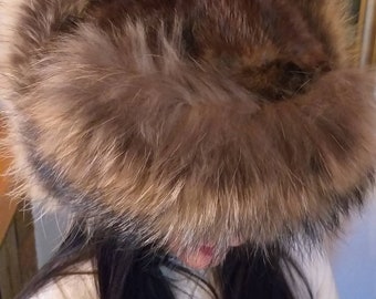 RACCOON and MINK  TRAPPER Fur Hat!Unisex!Brand New Real Natural Genuine Fur!