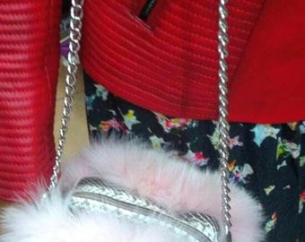 PINK FOX Small BAG!Brand New Real Natural Genuine Fur!