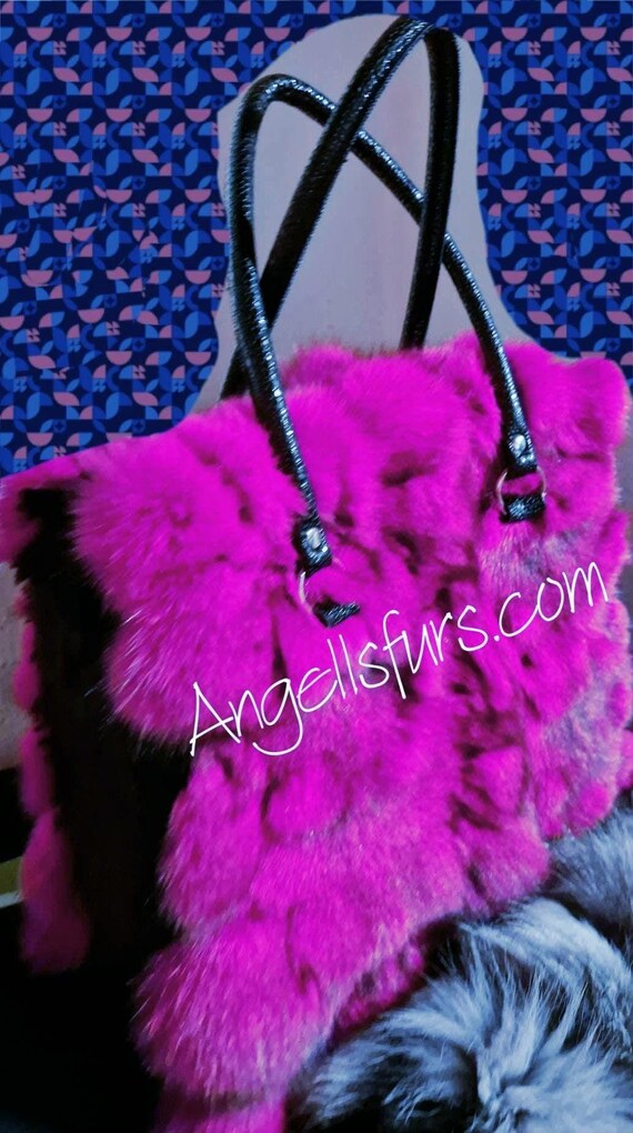 FUCHSIA COLOR FOX Bag!brand New Real Natural Genuine Fur! - Etsy
