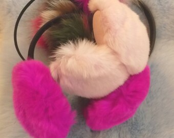 REAL FUR EARMUFFS in many colors!Brand New Real Natural Genuine Fur!