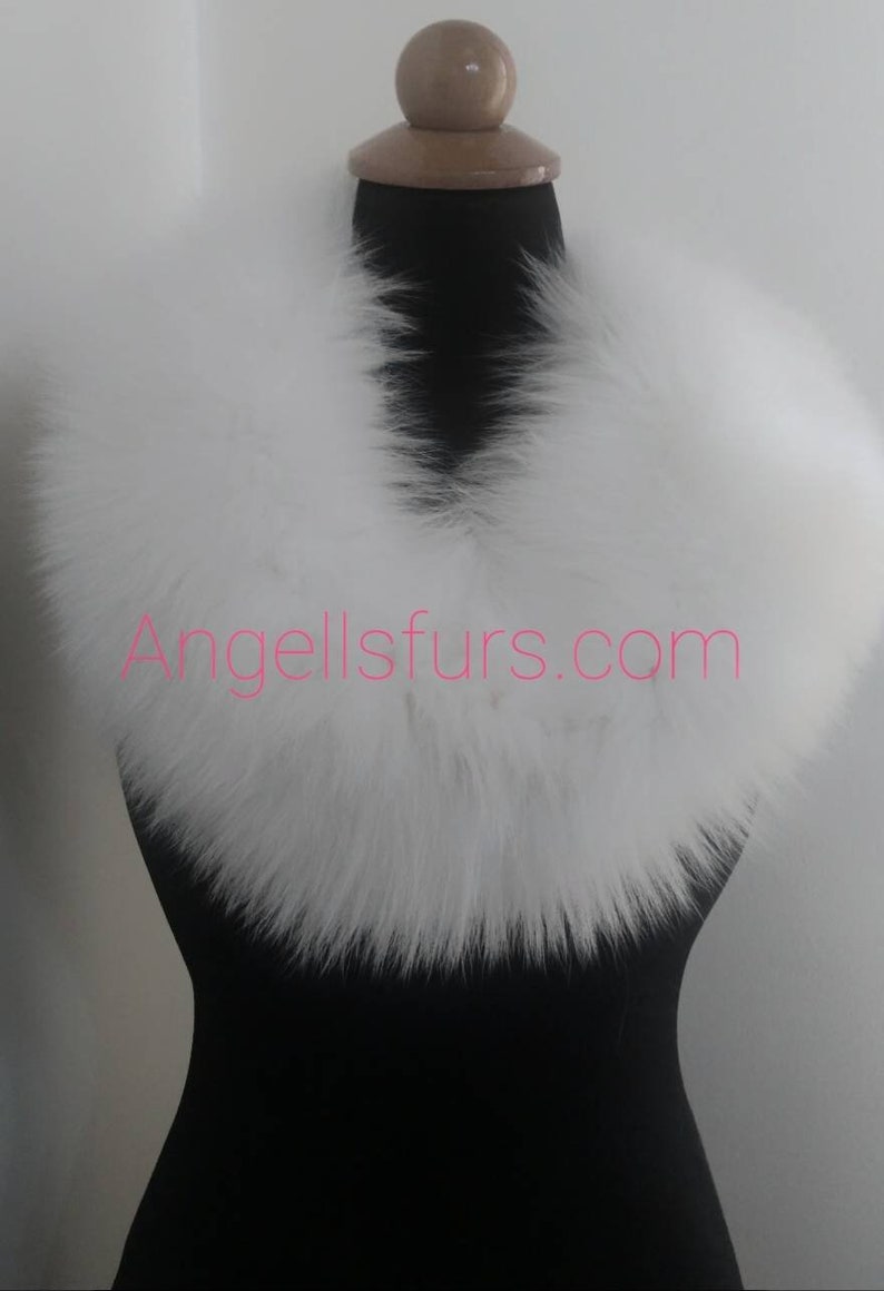 WHITE FOX COLLARBrand New Real Natural Genuine Fur image 4