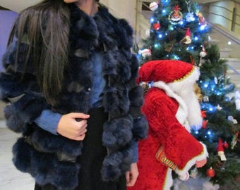 FOX FUR JACKET!Brand New Real Natural Genuine Fur!Order Any color!