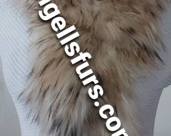 FINN RACCOON FUR Scarf!Brand New Real Natural Genuine Fur