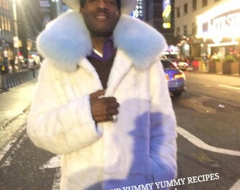 MEN'S New Real Natural Long MINK Fur COAT!