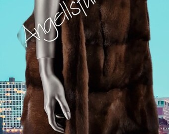 LONG MINK Fullpelts  Fur vest!Order Any color!Brand New Real Natural Genuine Fur!