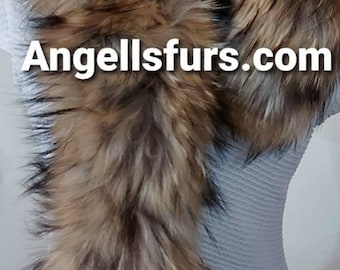 FINN RACCOON Double Scarves!Brand New Real Natural Genuine Fur