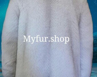 BLUE FOX Fullpelts Coat!Brand New Real Natural Genuine Fur!