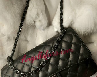 BLACK LEATHER BAG!Brand New Real Natural Genuine Leather!