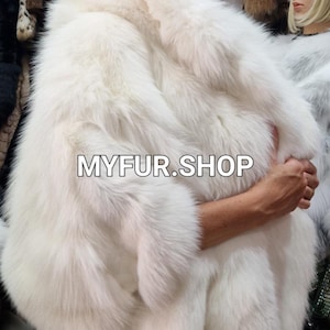 SALE!Fuchs mit Kapuze Kurzer Pelz Umhang!Brandneu Echtpelz!