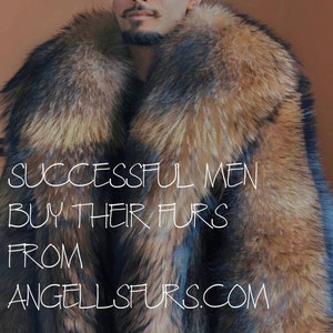 MEN'S FINN RACCOON Coat with Big Collar!Brand New Real Natural Genuine Fur!