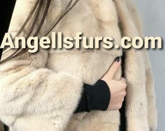 Light beige Fullpelts MINK Jacket! Order Any color!Brand New Real Natural Genuine Fur