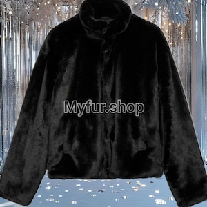 MEN&#39;S BLACKGLAMA MINK  jacket!Brand New Real Natural Genuine Fur!