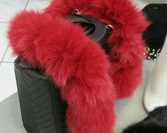 RED COLOR FOX Scarves!Brand New Real Natural Genuine Fur!