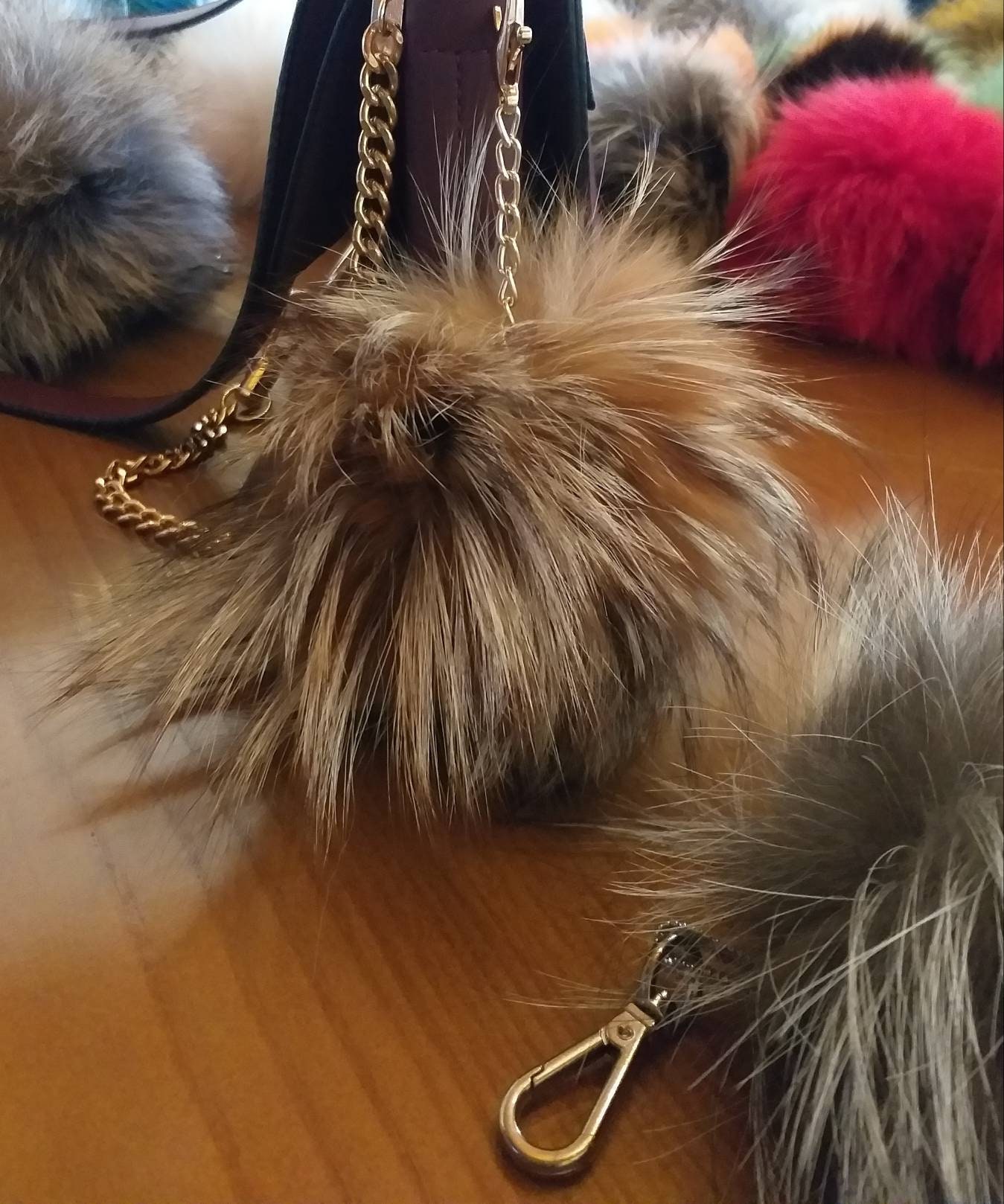Michael kors pom pom keychain deals