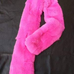 MAGENTA color REX Scarf!Unisex,Order Any Color!Brand New Real Natural Genuine Fur!