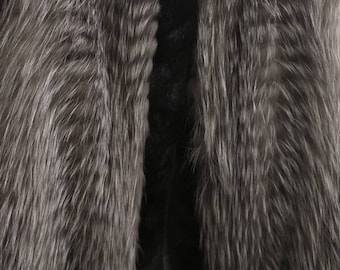 MEN'S!New Real Natural full Silver Fox Fur Vest!