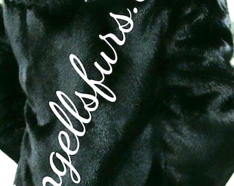 Black Fullpelt REX Fur Jacket with FOX collar!Brand New Real Natural Genuine Fur