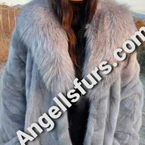 GRAY MINK FUR Coat!Brand New Real Natural Genuine Fur!