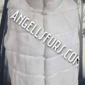 MEN&#39;S WHITE REX Fullpelts Vest!Order Any color!Brand New Real Natural Genuine Fur!