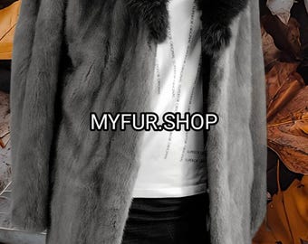 MEN'S MINK Fullpelts Coat!Brand New Real Natural Genuine Fur!