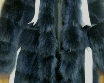 GIRL'S HOODED FOX Fur coat!Brand New Real Natural Genuine Fur!