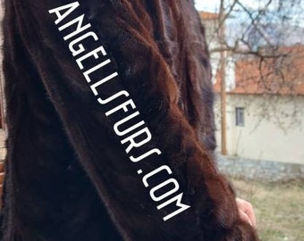 Men's MINK DETACHABLE HOODED Coat!Brand New Real Natural Genuine Fur!