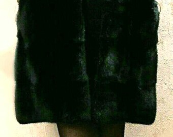 LONG BLACK Fullpelts MINK Fur vest!Brand New Real Natural Genuine Fur